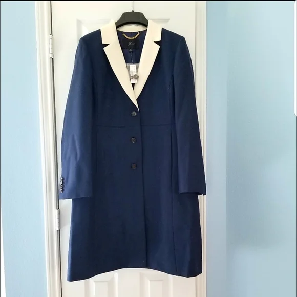 J.Crew Contrast Lapel Topcoat in Double-Serge Wool - Picture 3 of 4